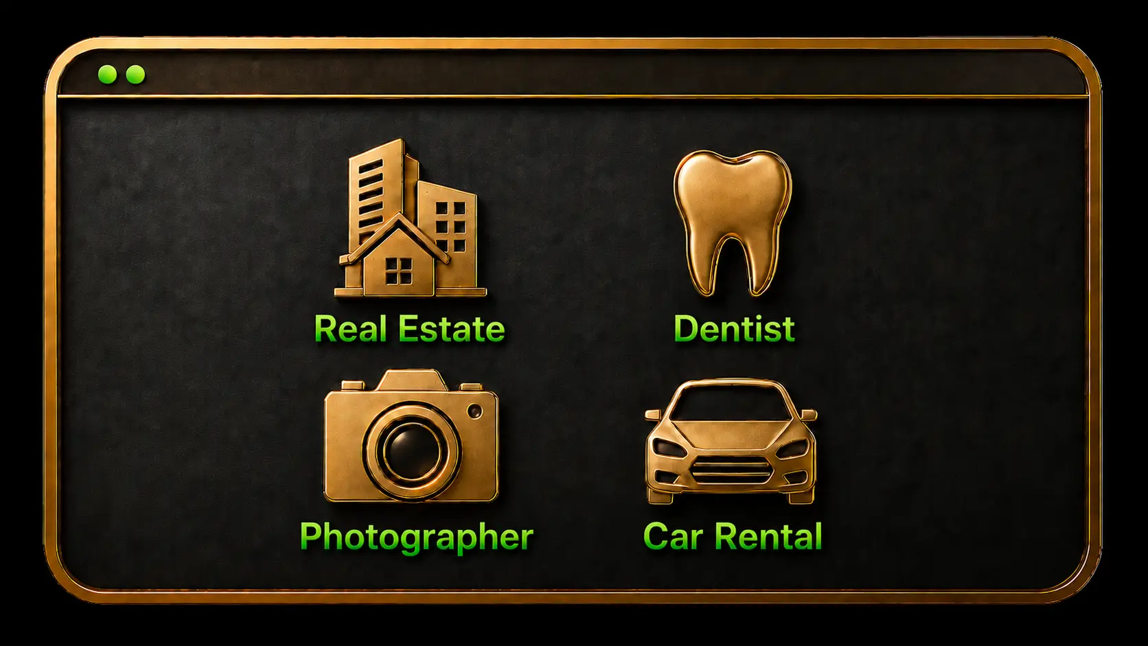 Example industries for a functional business website