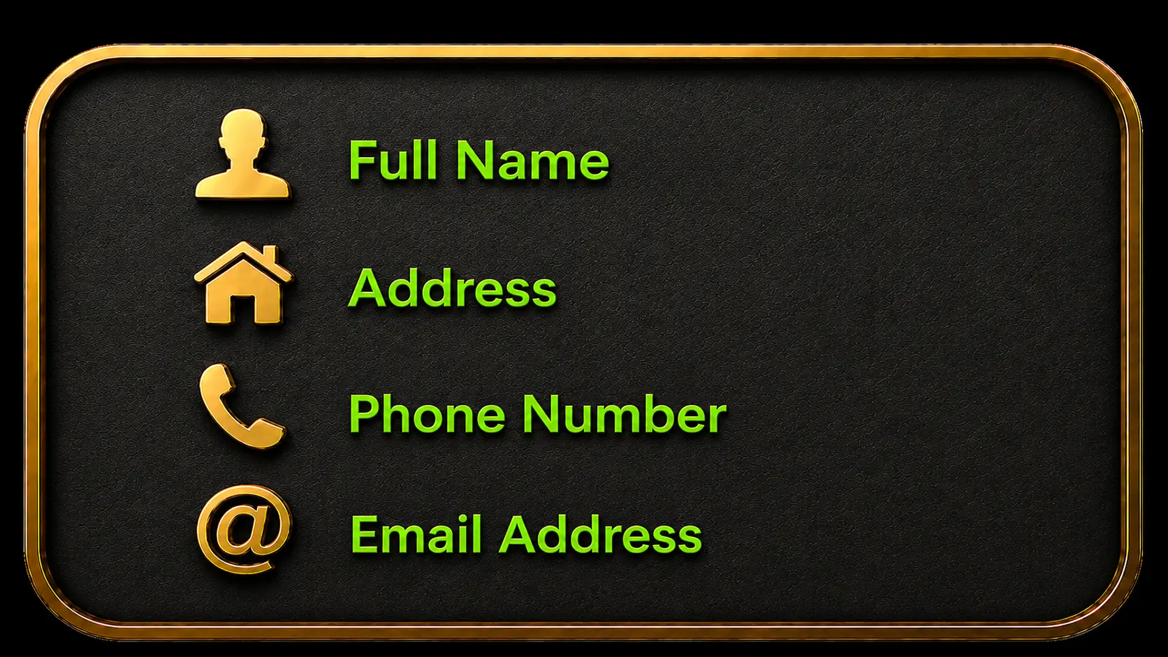 Example business card website with contact details